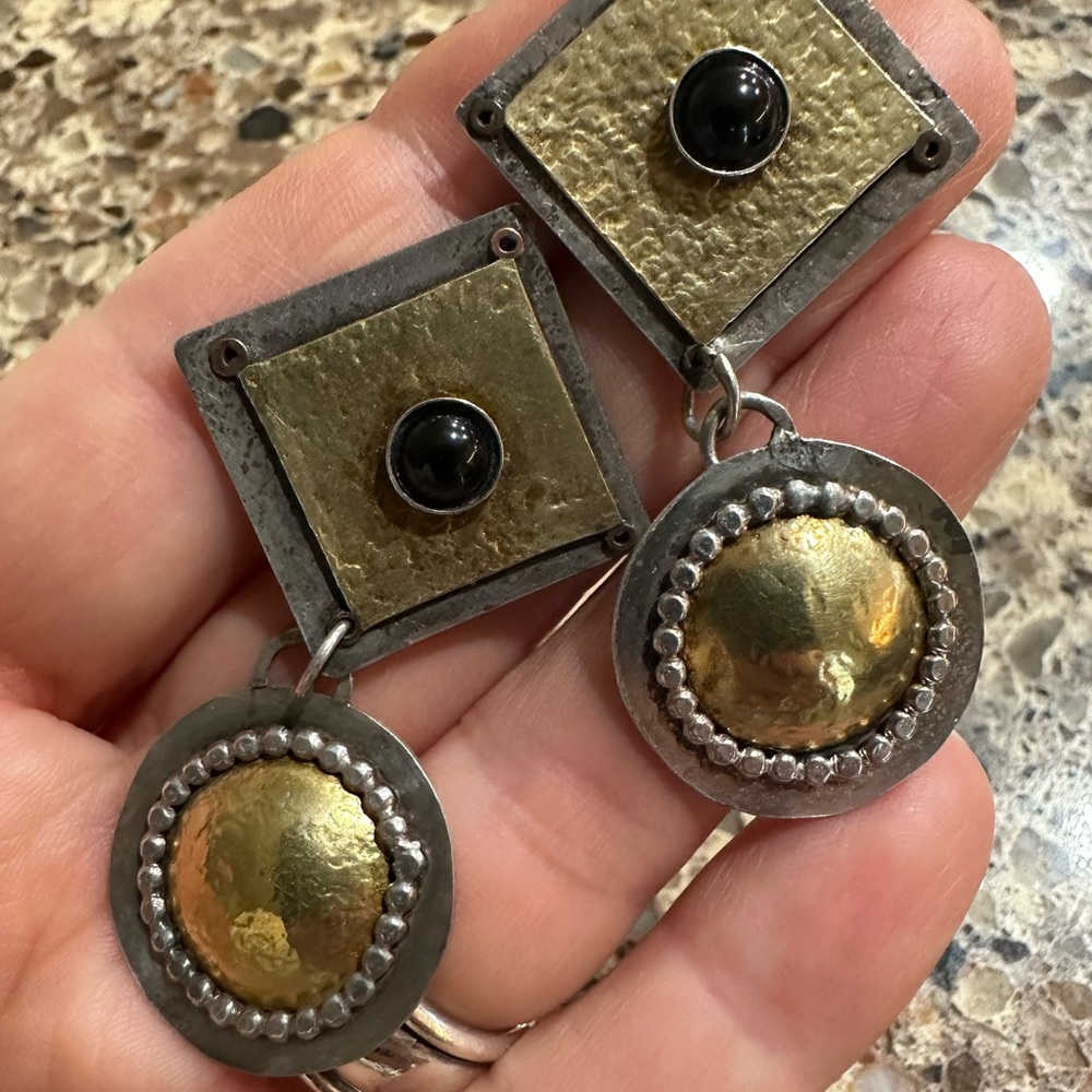 Artisan Crafted Geometric Earrings - image 1